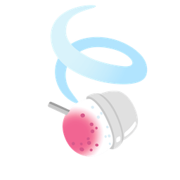 Shaved ice and Leaf fluttering in wind