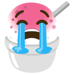 Shaved ice and Loudly crying face
