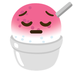 Shaved ice and Pensive face