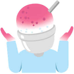 Shaved ice and Person shrugging