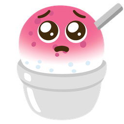 Shaved ice and Pleading face