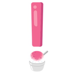 Shaved ice and Red exclamation mark
