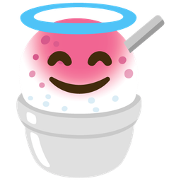Shaved ice and Smiling face with halo