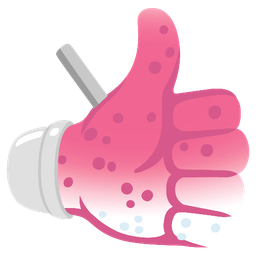 Shaved ice and Thumbs up