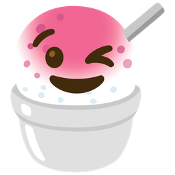 Shaved ice and Winking face
