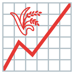 sheaf of rice and chart increasing