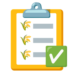 sheaf of rice and check mark button