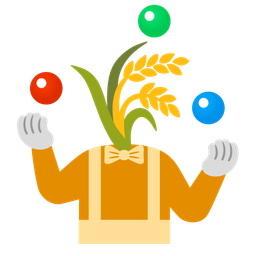 sheaf of rice and clown face