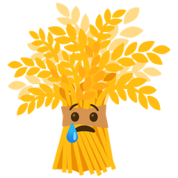 sheaf of rice and crying face