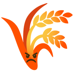 sheaf of rice and enraged face