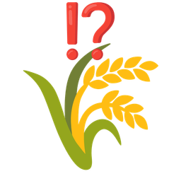 sheaf of rice and exclamation question mark