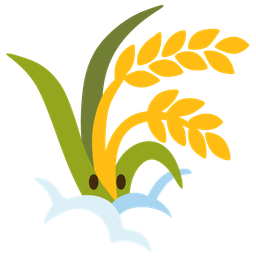 sheaf of rice and face in clouds