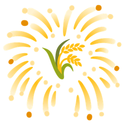 sheaf of rice and fireworks