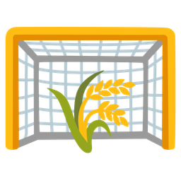 sheaf of rice and goal net