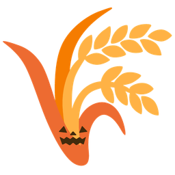 sheaf of rice and jack-o-lantern