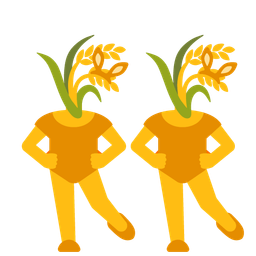 sheaf of rice and rabbit face