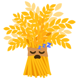 sheaf of rice and sleeping face