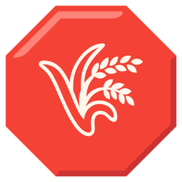 sheaf of rice and stop sign