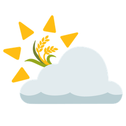 sheaf of rice and sun behind cloud