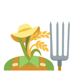 sheaf of rice and tractor