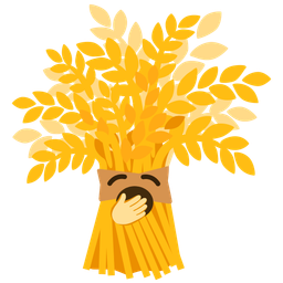 sheaf of rice and yawning face