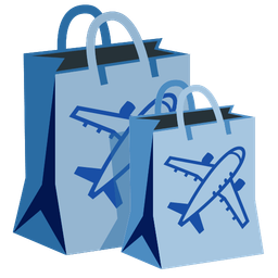 shopping bags and airplane