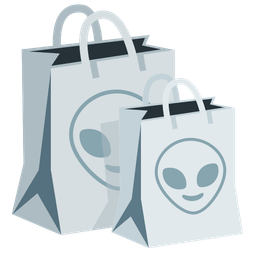 shopping bags and alien