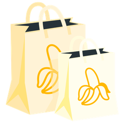 shopping bags and banana