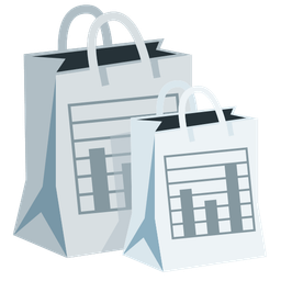 shopping bags and bar chart
