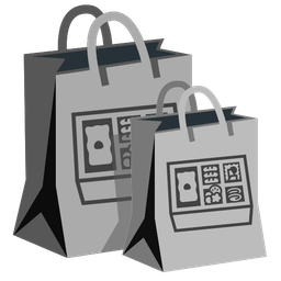 shopping bags and bento box