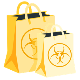 shopping bags and biohazard