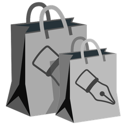 shopping bags and black nib