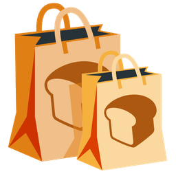 shopping bags and bread