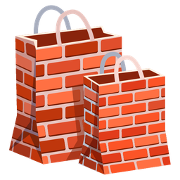 shopping bags and brick