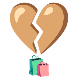 shopping bags and broken heart