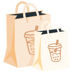 shopping bags and bubble tea
