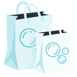 shopping bags and bubbles