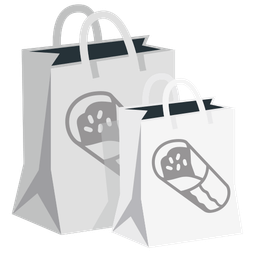 shopping bags and burrito