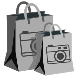 shopping bags and camera