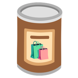 shopping bags and canned food
