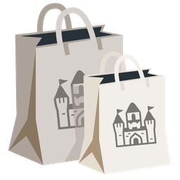 shopping bags and castle