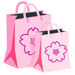 shopping bags and cherry blossom
