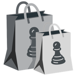 shopping bags and chess pawn