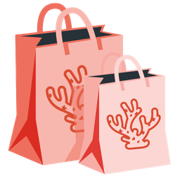 shopping bags and coral
