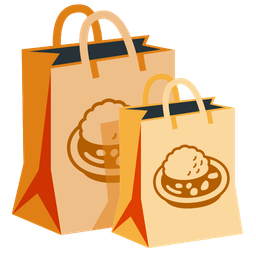 shopping bags and curry rice