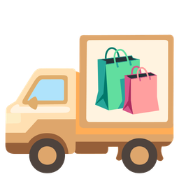 shopping bags and delivery truck