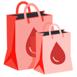 shopping bags and drop of blood