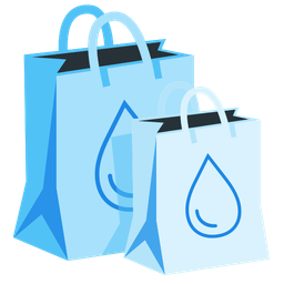 shopping bags and droplet