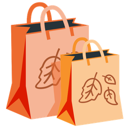 shopping bags and fallen leaf