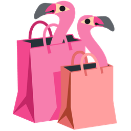 shopping bags and flamingo